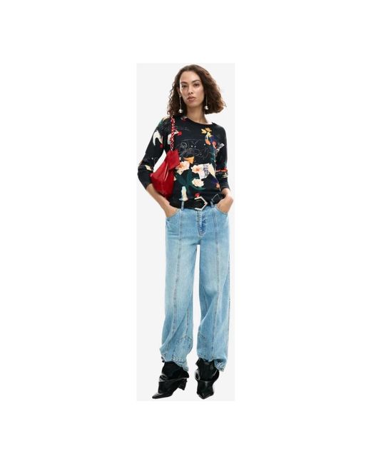 Desigual Black Round-Neck Knitwear