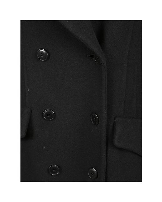 Ermanno Scervino Black Double-Breasted Coats