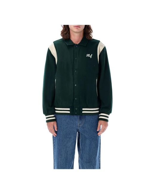 Huf Jassen ,Groen ,Wol Groene Hunter Buitenkleding Jas Aw 24 in het Black voor heren
