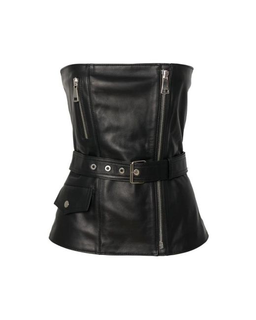 Manokhi Black Sleeveless Tops