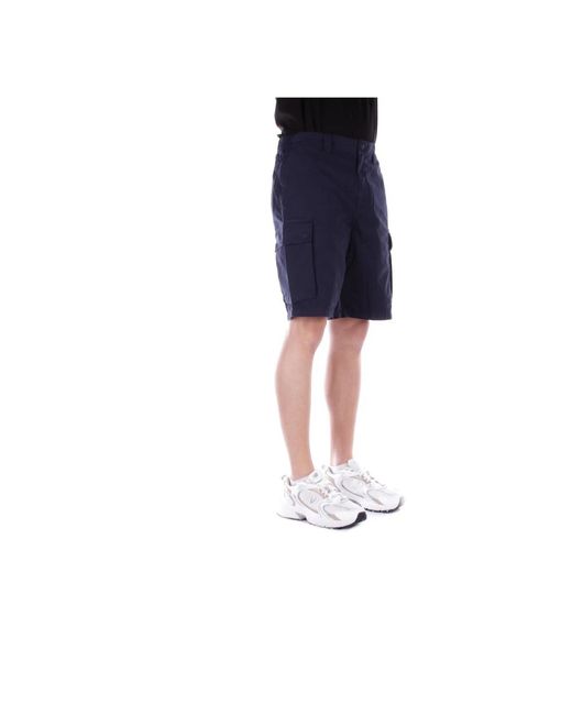Woolrich Blaue shorts mit reißverschluss und taschen in Blue für Herren