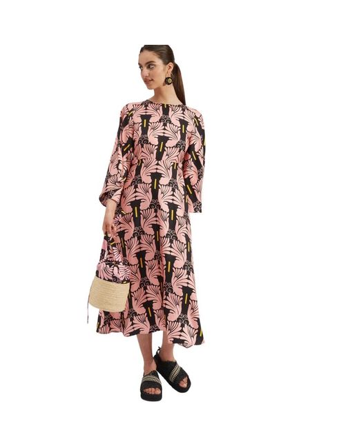 LaDoubleJ Kleedjes ,Veelkleurig ,Aswan Silk Maxi Jurk in het Multicolor