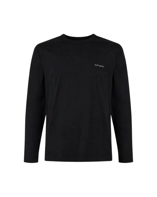 C P Company Black Long Sleeve T-Shirts for men