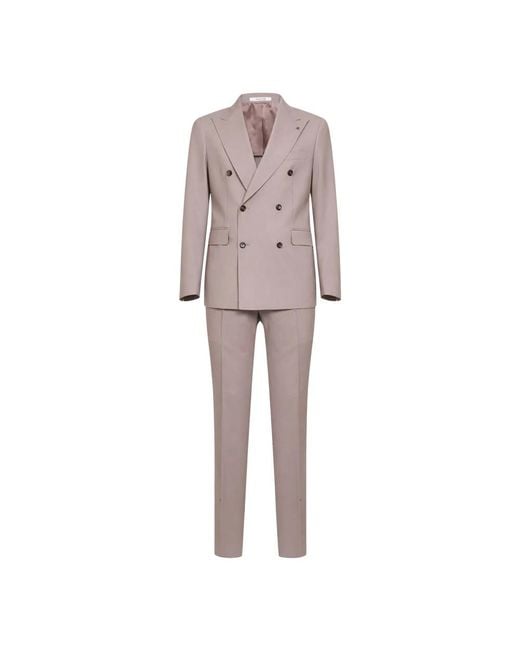 Tagliatore Gray Double Breasted Suits for men