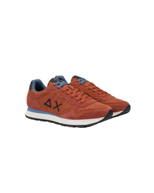 Sun 68 Sneakers Aus Nylon Und Wildleder Mit Gesticktem Logo in Red für Herren