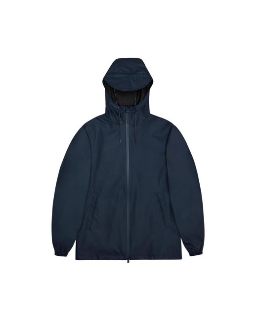 Rains Jassen ,Blauw ,Polyester Storm Breaker Hooded Rits Jas in het Blue voor heren