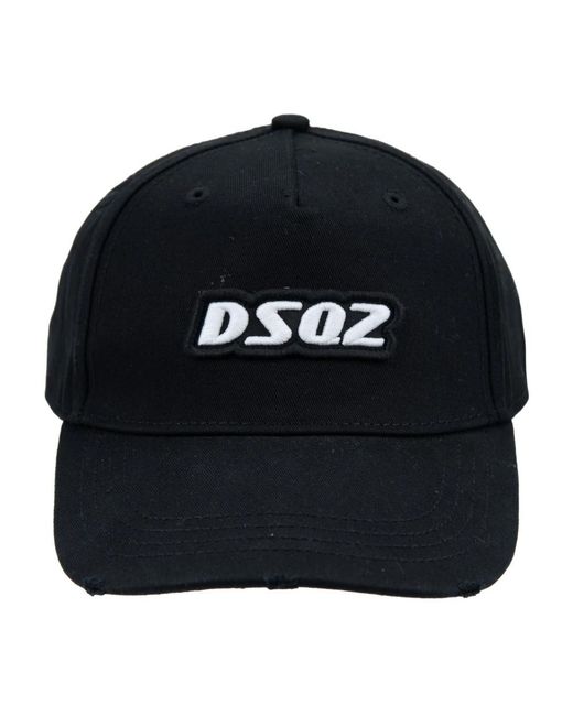 DSquared² Accessoires ,Zwart ,Katoen Baseballpet Met Reliëflogo in het Black