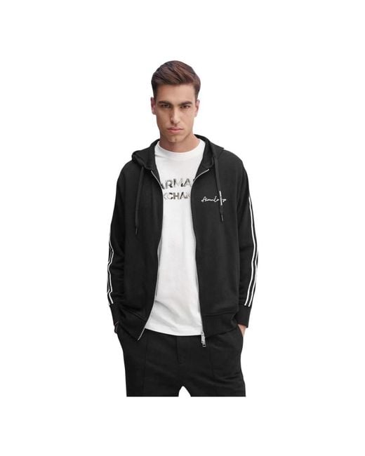 ARMANI EXCHANGE Black Zip-Throughs for men