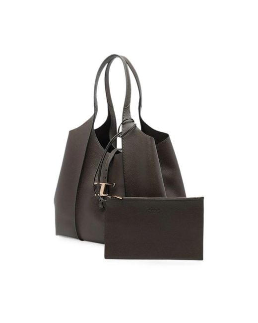 Tod's Black Medium T-Timeless Shopping Bag