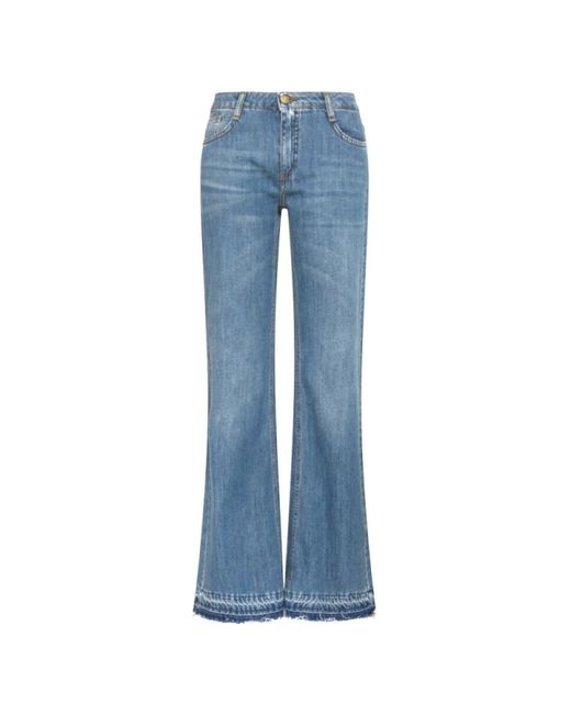 Momoní Blue Stone washed denim low rise flared jeans