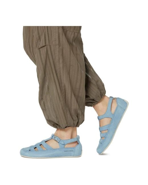 Candice Cooper Blue Flat Sandals