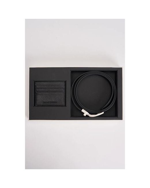 Emporio Armani Black Belts for men