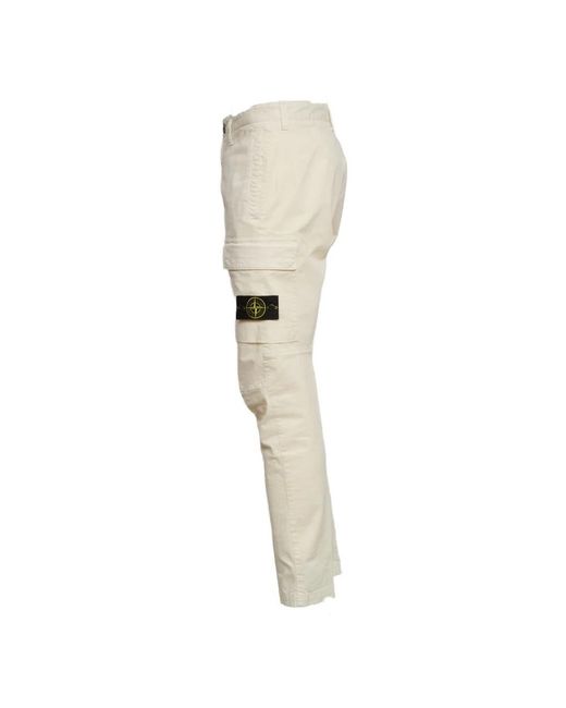Stone Island Natural Slim-Fit Trousers for men