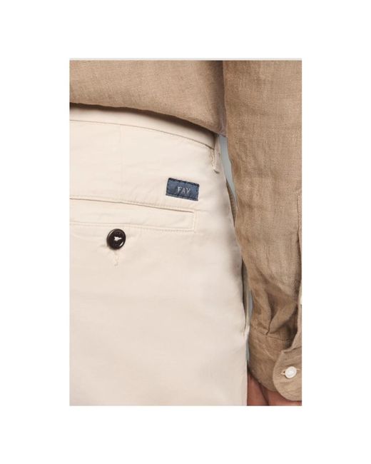 Fay Natural Cropped Trousers for men