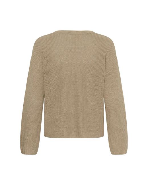 Part Two Natural V-Neck Strickware