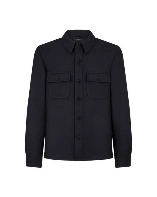 Tom Ford Light Wool Double Splittable Harrington in het Blue voor heren
