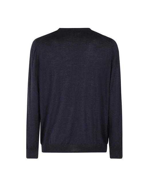Tagliatore Rondgebreide Trui Met Ronde Hals in het Blue voor heren