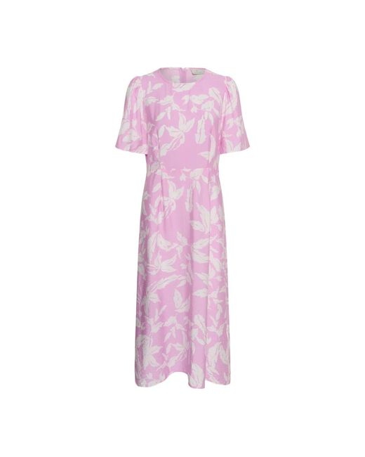 Kaffe Midi Jurken in het Pink