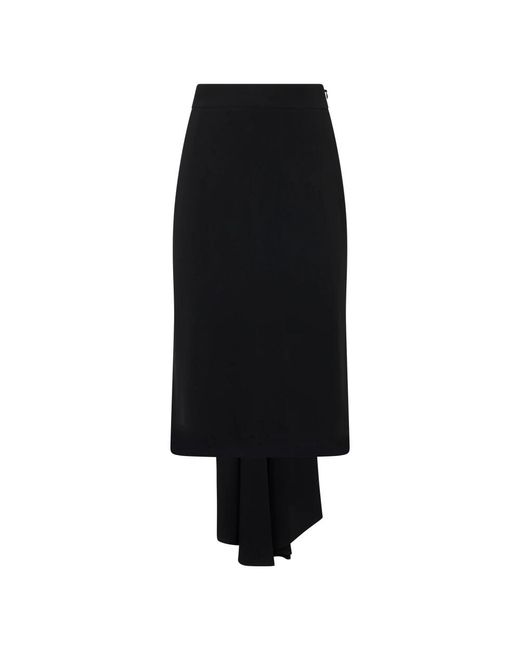 Moschino Asymmetrische Midi-Rok Met Hoge Taille in het Black