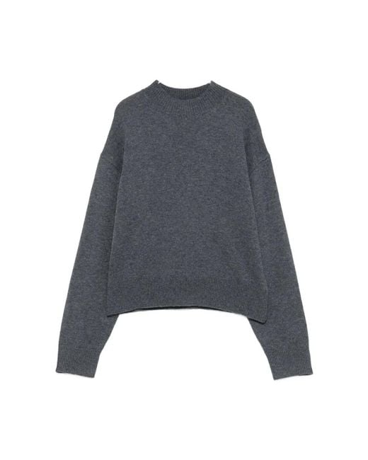 Pinko Gray Round-Neck Knitwear