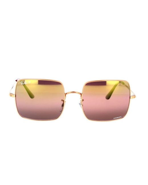 Ray-Ban Vierkante Gepolariseerde Zonnebril in het Pink