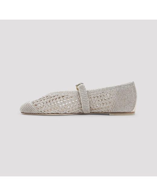 Stuart Weitzman Gray Ballerinas Metallic