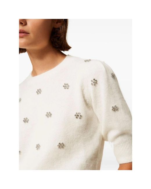 Twinset White Round-Neck Knitwear