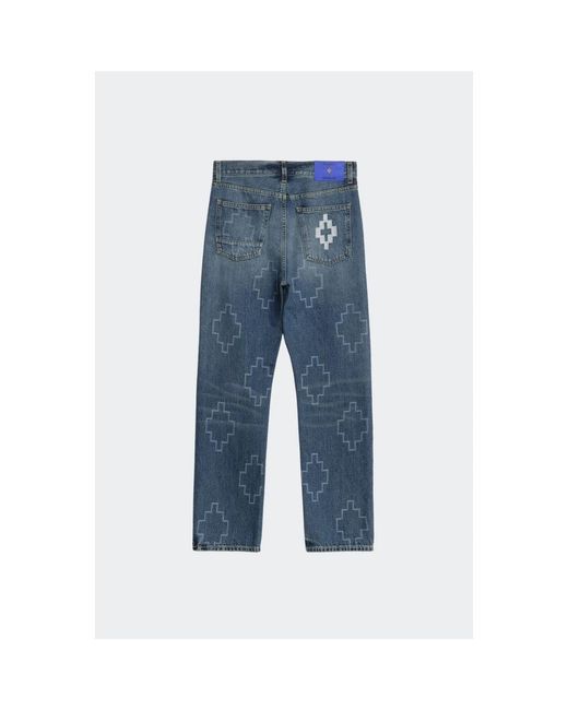 Marcelo Burlon Blue Straight Fit Jeans for men