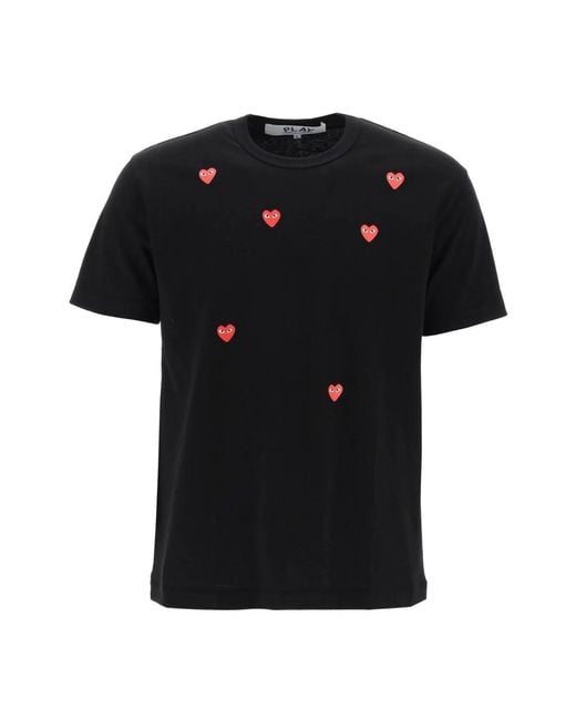 T-shirt girocollo con motivo a cuore di COMME DES GARÇONS PLAY in Black da Uomo