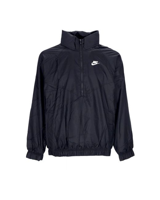 Nike Pull-On-Windbreaker-Windrunner-Anorak-Jacke Fur Herren, Schwarz/Weib in Blue für Herren