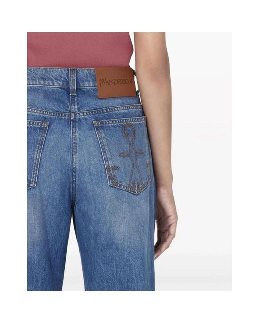 J.W. Anderson Blue Bootcut-jeans mit knieausschnitt und lockerer passform
