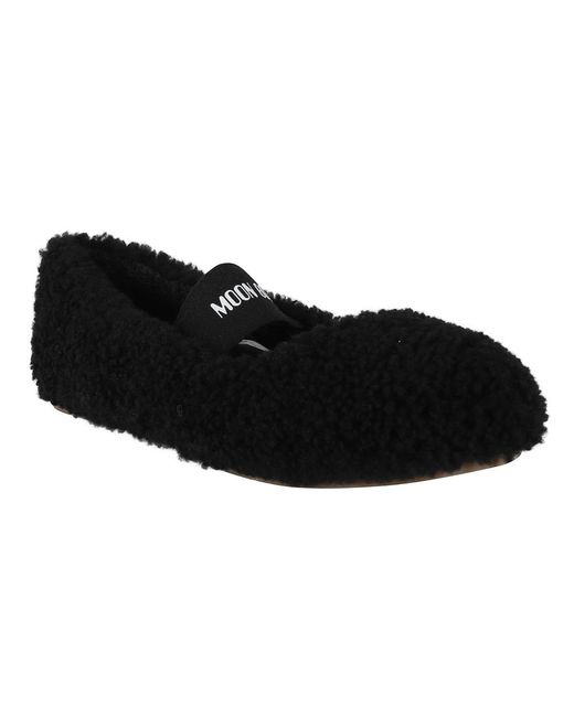 Moon Boot Black Shearling Ballerina