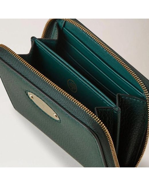 Mulberry Accessoires ,Groen ,Leer Moderne Leren Portemonnee Met Rits in het Green