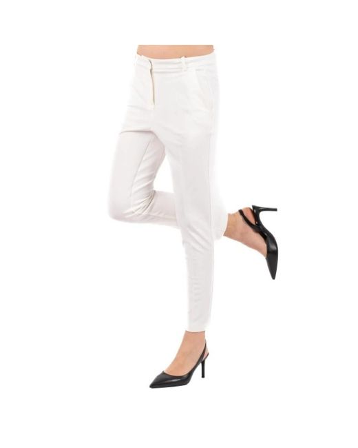 Pinko White Cropped Trousers
