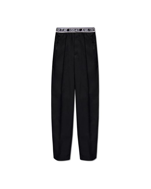 Versace Black Straight Trousers for men