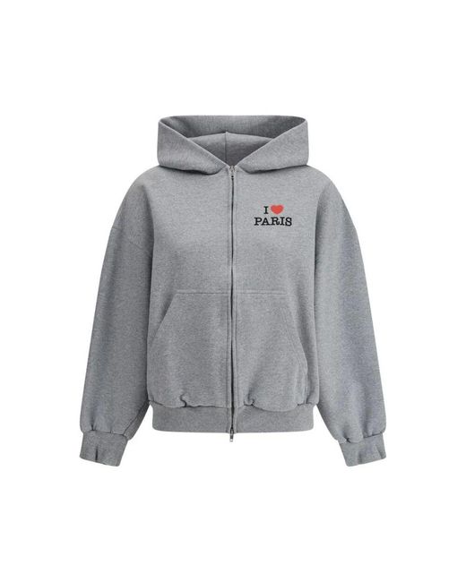 Balenciaga Gray Paris Hoodie Urbaner Stil Melange Muster