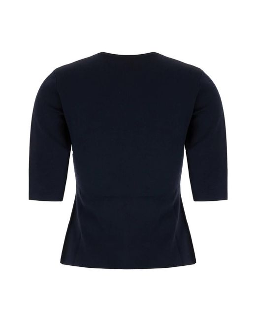 Max Mara Blue Round-Neck Knitwear