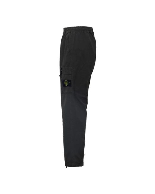 Stone Island Black Straight Trousers for men