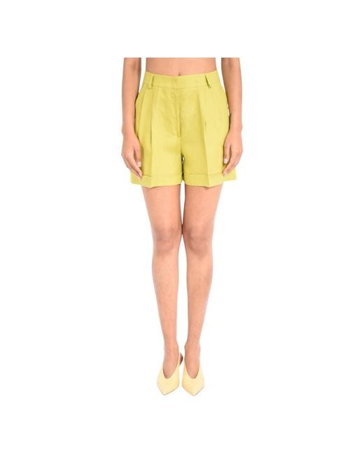 ACTUALEE Yellow Casual Shorts