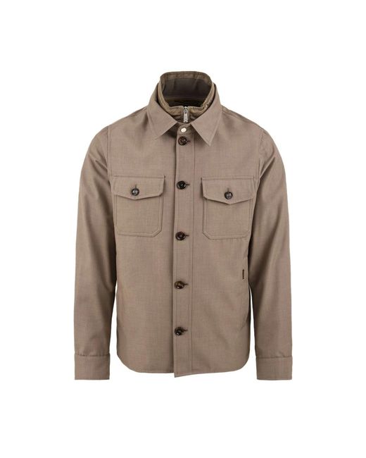 Moorer Brown Light Jackets for men