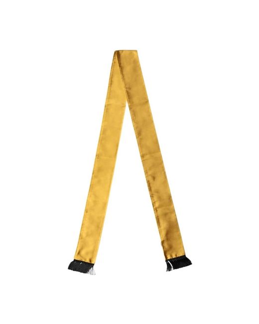 Dolce & Gabbana Yellow Silk Scarves for men
