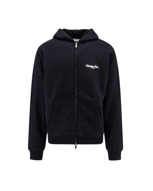 Dior Schwarzer Logo-Kapuzenpullover in Blue für Herren
