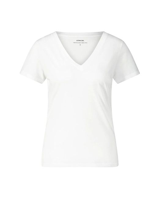 Camiseta con escote en v Vince de color White