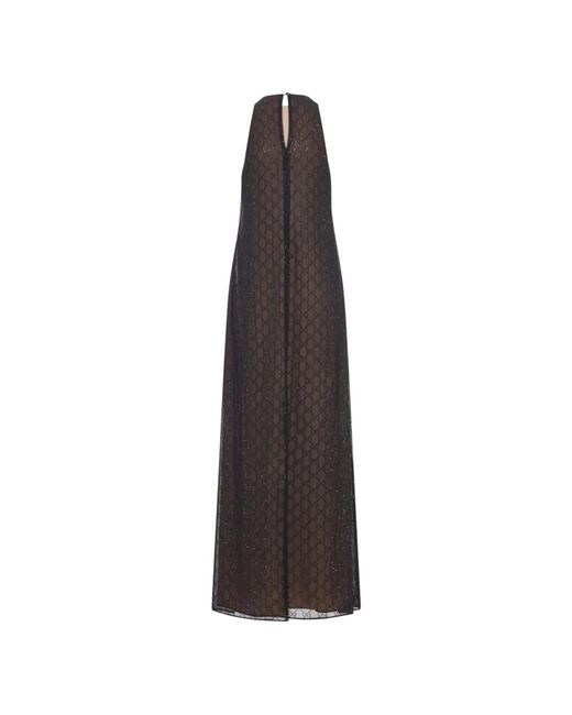 Gucci Black Schwarzes Georgette Kleid