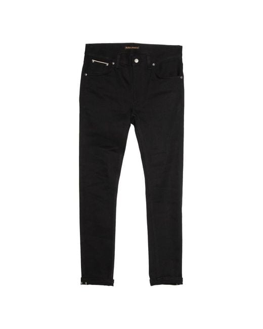 Nudie Jeans Black Slim Fit Jeans for men