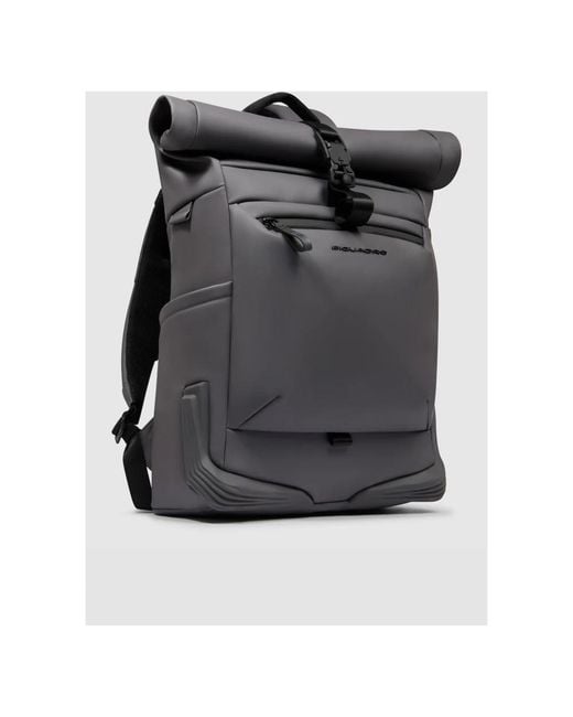 Piquadro Stedelijke Roll-Top Rugzak in het Black voor heren