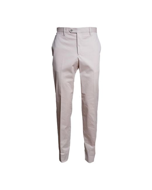 BRIGLIA Gray Slim-Fit Trousers for men