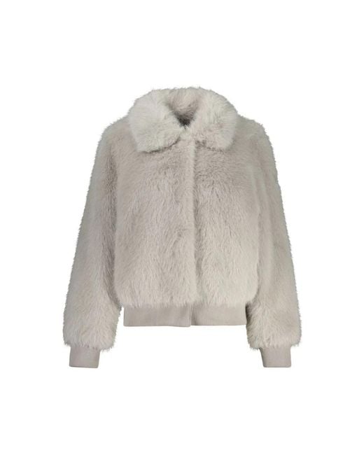 Guess Gray Polyester Jackets & Coat