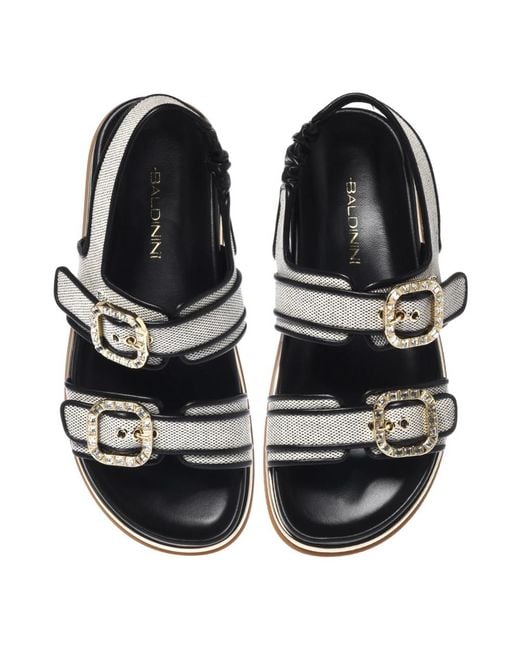 Baldinini Black Flat Sandals