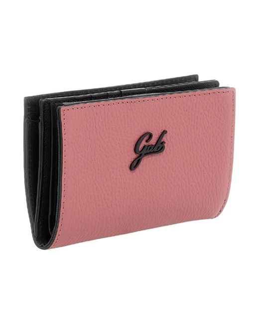 Gabs Accessoires ,Roze ,Leer Rode Leren Portemonnee Met Rits in het Pink